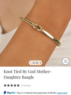 Knot Tied By God Mother-Daughter Bangle - sterling silver